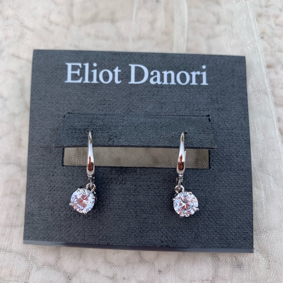 Eliot Danori Cubic Zirconia Snap On Earrings NWT - Picture 2 of 6